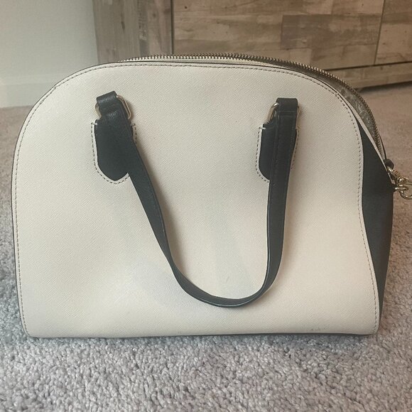 Kate Spade Darcy Small Top Zip Satchel Crossbody | Black & Cream - Picture 3 of 6